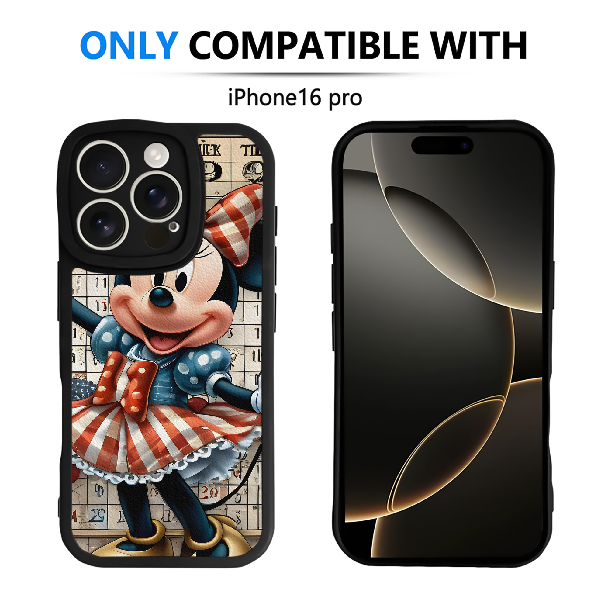 （画像用） ミッキーマウス Mickey Mouse 【iPhone 16シリーズ対応】シリコンスマホケース（レザー調） 材質：シリコン